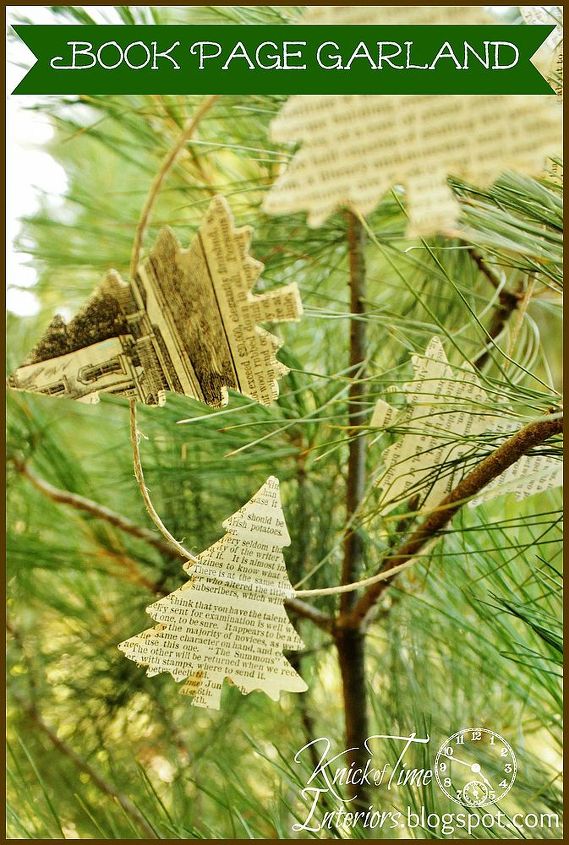 book page tree garland, repurposing upcycling, seasonal holiday d cor