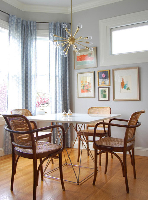 2013 hot decorating amp staging trend 5 we are crushing on brass it s, home decor, real estate, A hint of brass in this breakfast area is seen in the mod style light fixture