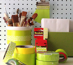 decorate and organize your workspace, craft rooms, home decor, home office, organizing, Decorate with Duct Tape and Patterned masking tape