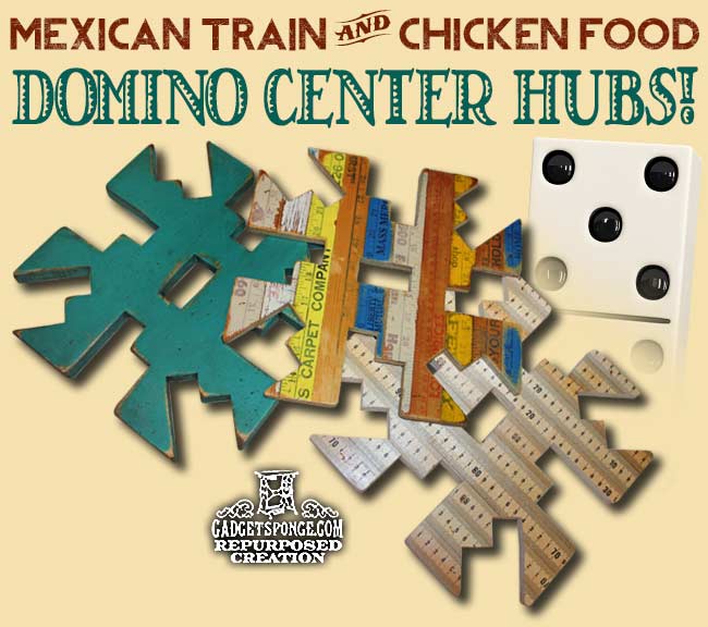 dominoes mexican train and chicken foot center starter hubs, repurposing upcycling, woodworking projects