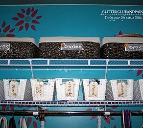 organizing w baskets tags, crafts, organizing, A simple way to open a closet and find everything you are looking for