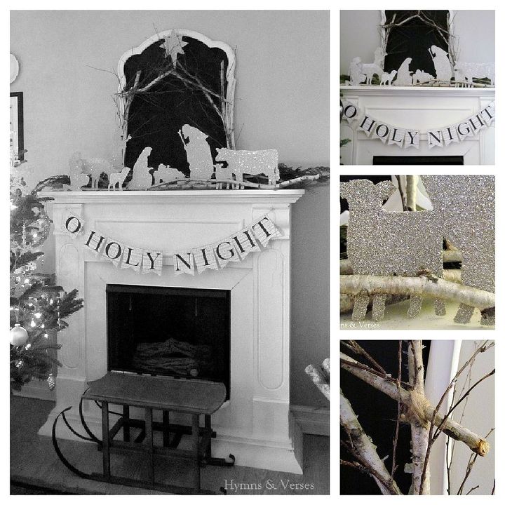hymns amp verses favorite projects of 2012, bathroom ideas, gardening, home decor, seasonal holiday decor, stairs, DIY Glittered Silhouette Nativity