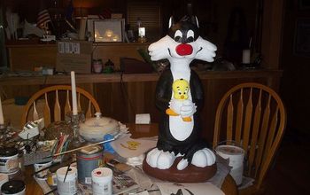 Painted up and Ready to Hit the Porch! Sylvester and Tweety Hat Rack.