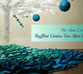 it s beginning to look a lot like christmas no sew ombre ruffled christmas tree, crafts, seasonal holiday decor, Materials round vinyl table cloth fabric and hot glue