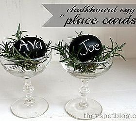 a last minute addition to my easter brunch table chalkboard egg place cards so, chalkboard paint, crafts, easter decorations, seasonal holiday decor, These are so simple and quick to do