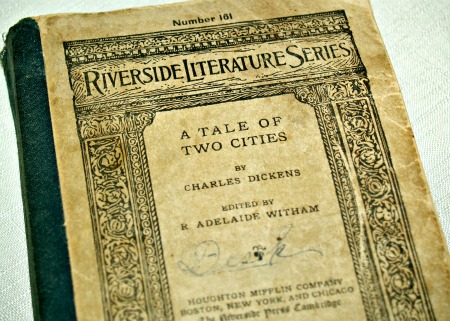 industrial vintage and antique finds a fresh look, repurposing upcycling, Antique copy of A Tale of Two Cities by Charles Dickens