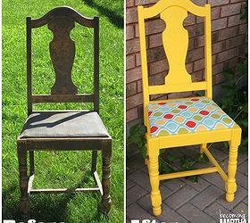 the yellow garden chair that had the whole neighbourhood talking, chalk paint, flowers, gardening, outdoor furniture, painted furniture, repurposing upcycling