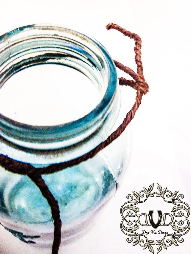 diy grapevine mason jar, crafts, mason jars, repurposing upcycling, wreaths, By placing the wire around the neck of the jar it give a place to put a hanger and attach some support runs of wire