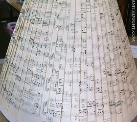 sheet music shade, crafts, home decor, the finished shade