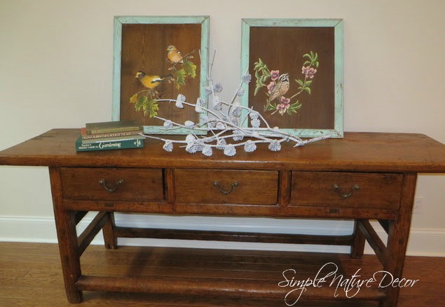 bird stenciling on vintage wood, crafts, home decor