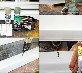 living window shade, container gardening, flowers, gardening, outdoor living, repurposing upcycling, window treatments, windows, It starts with 2 10 rain gutters support brackets 50 lb All Purpose Cord Mildew Rot Resistant 2 3 1 2 Screw Eye with 5 16 tread 8 washers Tools Needed Chop Saw Drill Screw driver