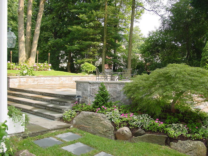 drab to fab, landscape, outdoor living, Nice Wide Stairs Leading To New Dining Area