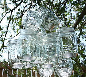 a mason jar chandelier, mason jars, repurposing upcycling