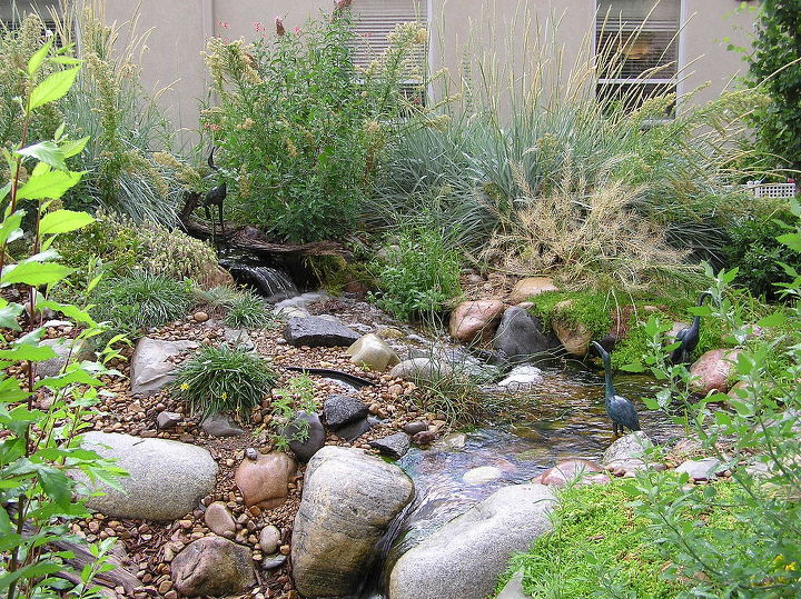 pondless waterfalls work well when space is at a premium, ponds water features, urban living, This pondless waterfall appears to originate right out of this Denver CO home