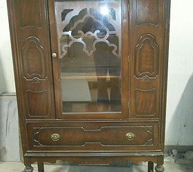 painted antique hutch, painted furniture, Before
