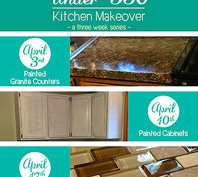 under 350 kitchen makeover part one painted granite countertops, countertops, diy, how to, kitchen design, painting
