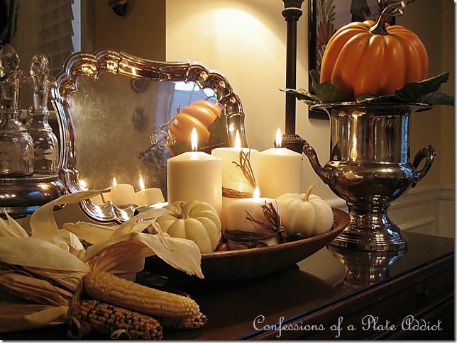 using my grandmother s dough bowl in fall decor, seasonal holiday d cor, thanksgiving decorations, I love this combination of rustic and elegant