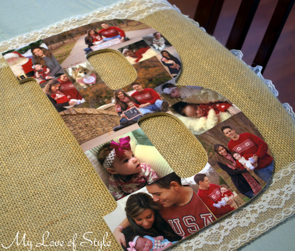 diy wooden letter photo collage, crafts