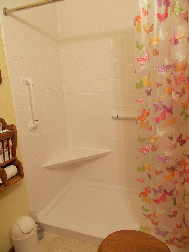 handicap accessible shower, bathroom ideas, After shower stall