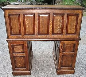 restoration of antique roll top desk, painted furniture, Finished Product From Behind