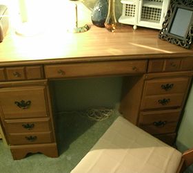 vintage desk makeover, painted furniture, repurposing upcycling, Before
