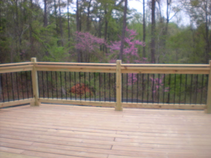 install deck rails and wall flashing, decks, notice rope light between top rails