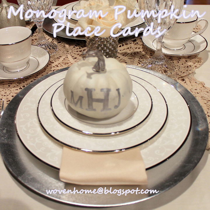 monogram pumpkin place card tutorial, crafts, home decor