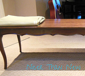 coffee table to tufted bench tutorial, diy, how to, painted furniture, reupholster, This was my table before