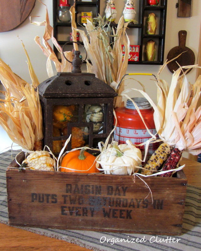 a rustic fall vignette in a wooden crate, seasonal holiday decor, I love that I can move the crate to any area of my home to spread fall colors