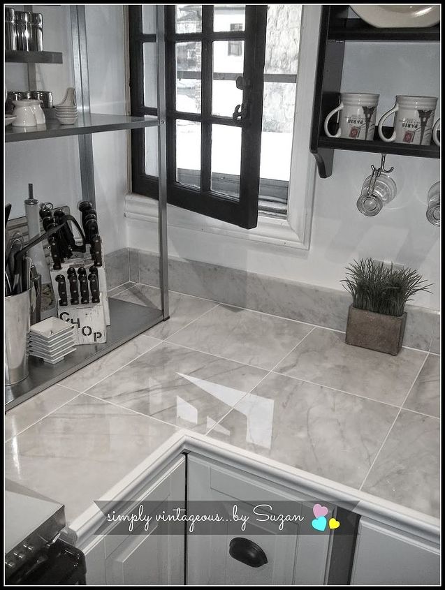diy marble window shelf, home decor, kitchen backsplash, kitchen design, shelving ideas, tiling, windows