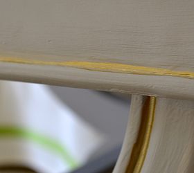 sewing stool makeover, painted furniture, Hand painted detail using Glorious Gold by DecoArt