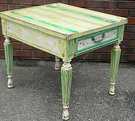 beach cottage end table, painted furniture