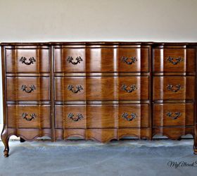 refinished french provincial high gloss furniture automotive paint, chalk paint, painted furniture, Before