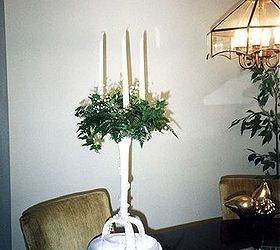 wedding candelabra made from 3 prong cone shape tomato cage, crafts, repurposing upcycling