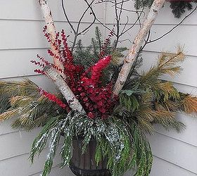 garden containers, christmas decorations, container gardening, gardening, seasonal holiday decor, Winter container for Christmas