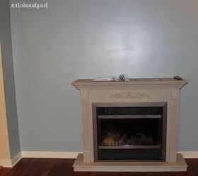 living room makeover reveal, home decor, living room ideas, Almost done painting and this is my Fireplace that I madeover that GUESS WHAT I got at GOODWILL