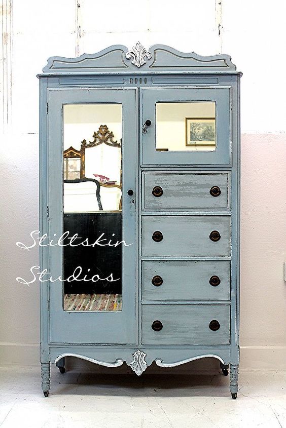 new life for a old chifferobe, painted furniture, The finished product