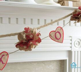 valentine mantel, fireplaces mantels, seasonal holiday d cor, valentines day ideas, A paper flower garland