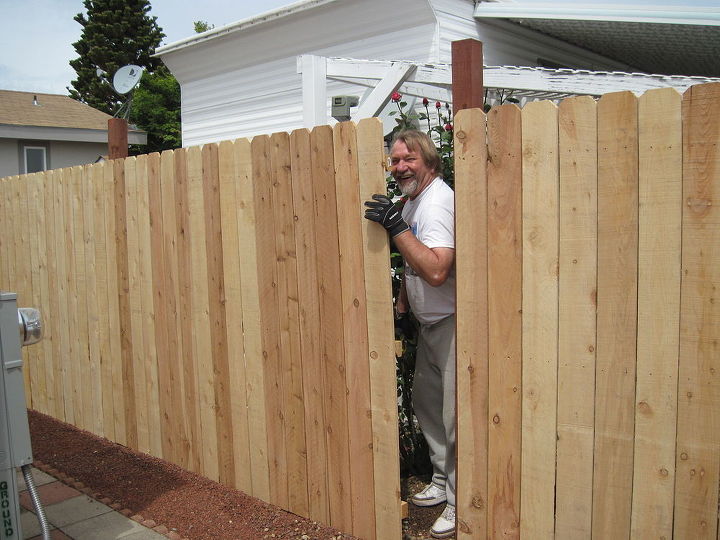 you gotta have faith, crafts, fences, outdoor living, painting, Our Neighbor caught trying to squeeze through