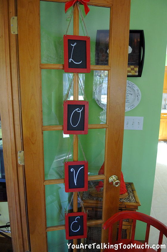 a fun chalkboard project that can last year round, chalk paint, chalkboard paint, crafts, seasonal holiday decor, valentines day ideas, Change the letters and sayings with your season