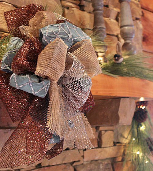decorating a log cabin for christmas, christmas decorations, fireplaces mantels, seasonal holiday decor, wreaths, The right ribbon makes all the difference in making a beautiful bow