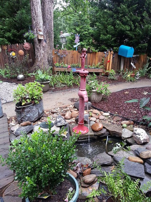 old hand pump fountain, gardening, outdoor living