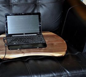 walnut and leather lap desk, crafts, With my mini netbook