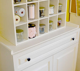 repurposing a garage sale cabinet, kitchen cabinets, repurposing upcycling, shelving ideas, storage ideas, Replaced the hardware and painted an inexpensive shoe organizer to match