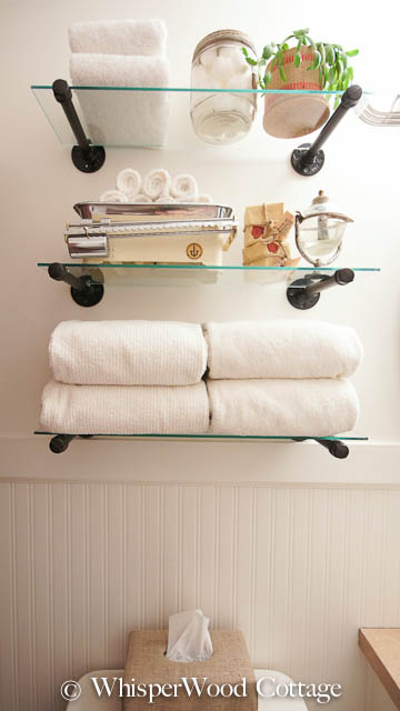 industrial shelf solution for the guest bath or any room, bathroom ideas, shelving ideas, storage ideas, Accessorized