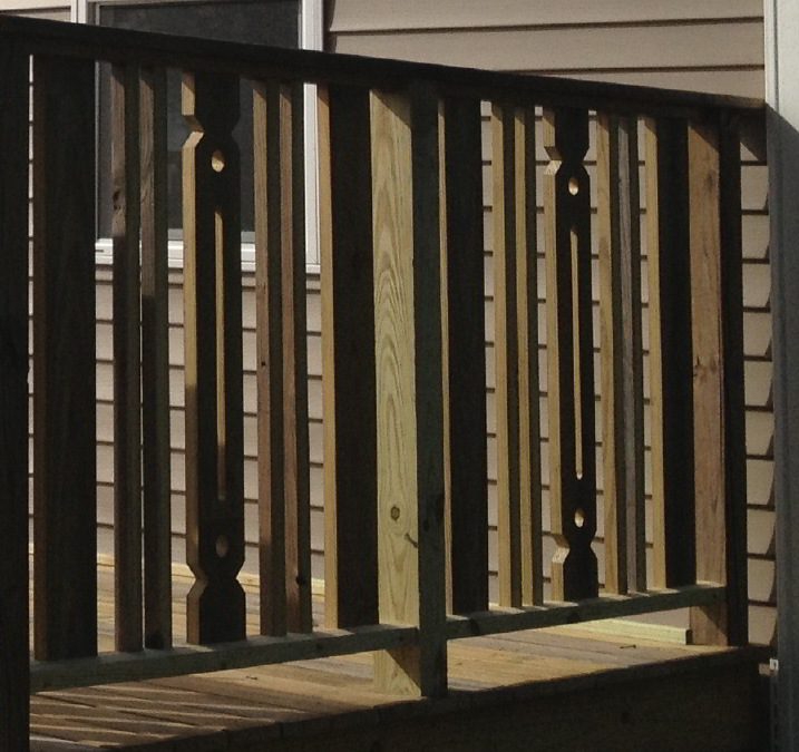 old decking upcycled into a custom railing, diy, repurposing upcycling, woodworking projects