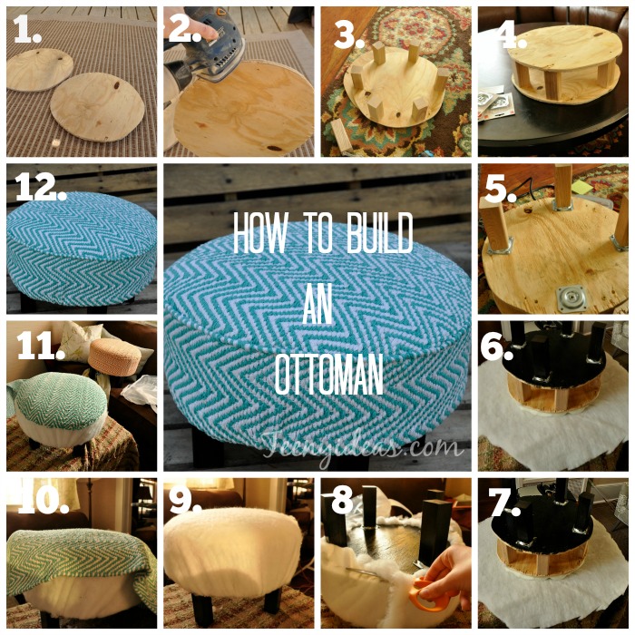 how i made an ottoman and you can too, diy, painted furniture, reupholster, woodworking projects