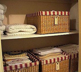 organized linen closet, closet, organizing