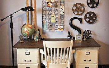 Pottery Barn Inspired Desk Using Goodwill Filing Cabinets