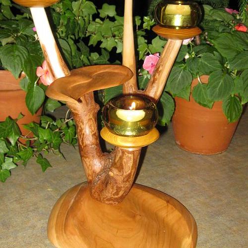 branch candleholder, home decor, woodworking projects, Front view